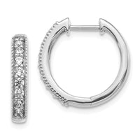 Thumbnail for 14k Diamond Milgrain Hinged Hoop Earrings
