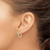Thumbnail for 14k Diamond Milgrain Hinged Hoop Earrings