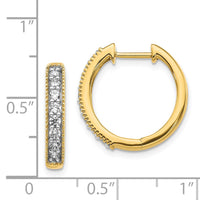 Thumbnail for 14k Diamond Milgrain Hinged Hoop Earrings