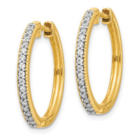 Thumbnail for 14k Diamond Milgrain Hinged Hoop Earrings