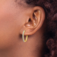 Thumbnail for 14k Diamond Milgrain Hinged Hoop Earrings