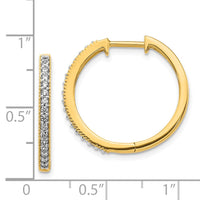 Thumbnail for 14k Diamond Milgrain Hinged Hoop Earrings