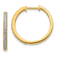 Thumbnail for 14k Diamond Milgrain Hinged Hoop Earrings