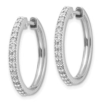 Thumbnail for 14k Diamond Milgrain Hinged Hoop Earrings