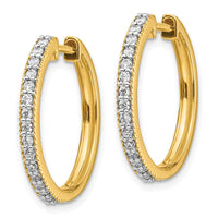 Thumbnail for 14k Diamond Milgrain Hinged Hoop Earrings
