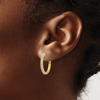 Thumbnail for 14k Diamond Milgrain Hinged Hoop Earrings