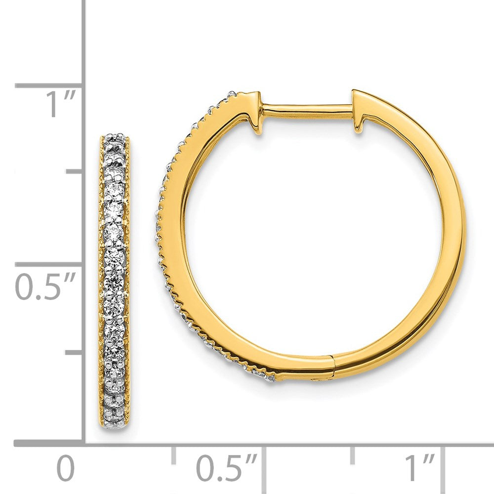 14k Diamond Milgrain Hinged Hoop Earrings