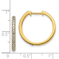 Thumbnail for 14k Diamond Milgrain Hinged Hoop Earrings