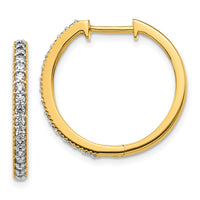 Thumbnail for 14k Diamond Milgrain Hinged Hoop Earrings
