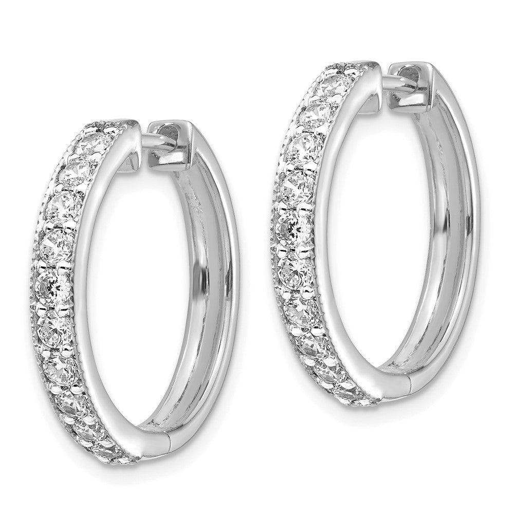 14k Diamond Milgrain Hinged Hoop Earrings