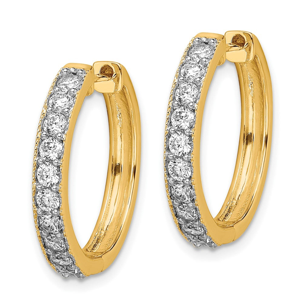 14k Diamond Milgrain Hinged Hoop Earrings