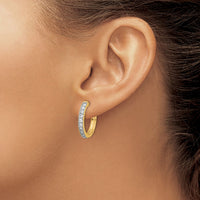 Thumbnail for 14k Diamond Milgrain Hinged Hoop Earrings
