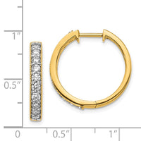 Thumbnail for 14k Diamond Milgrain Hinged Hoop Earrings