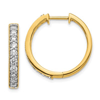 Thumbnail for 14k Diamond Milgrain Hinged Hoop Earrings