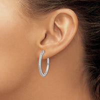 Thumbnail for 14k Diamond Milgrain Hinged Hoop Earrings