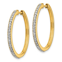 Thumbnail for 14k Diamond Milgrain Hinged Hoop Earrings