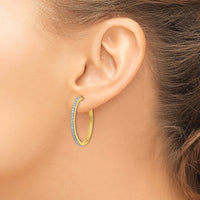 Thumbnail for 14k Diamond Milgrain Hinged Hoop Earrings