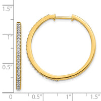 Thumbnail for 14k Diamond Milgrain Hinged Hoop Earrings