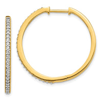Thumbnail for 14k Diamond Milgrain Hinged Hoop Earrings