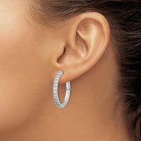 Thumbnail for 14k Diamond Milgrain Hinged Hoop Earrings
