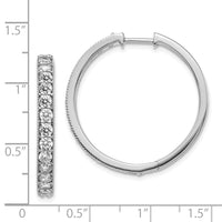 Thumbnail for 14k Diamond Milgrain Hinged Hoop Earrings