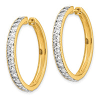 Thumbnail for 14k Diamond Milgrain Hinged Hoop Earrings