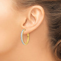 Thumbnail for 14k Diamond Milgrain Hinged Hoop Earrings