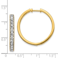 Thumbnail for 14k Diamond Milgrain Hinged Hoop Earrings