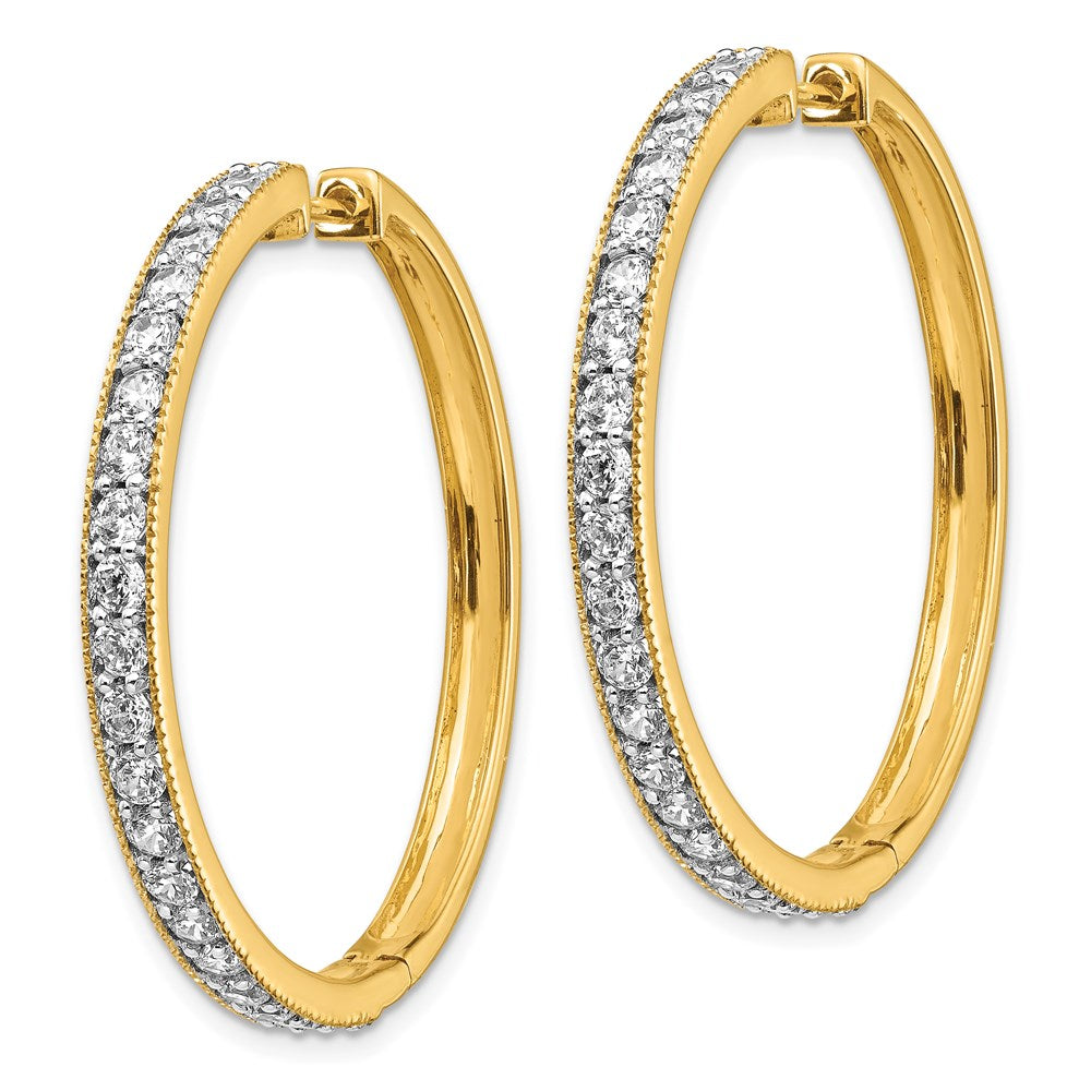 14k Diamond Milgrain Hinged Hoop Earrings