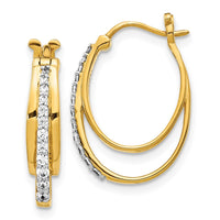 Thumbnail for 14k Diamond Hoop Earrings