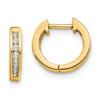 Thumbnail for 14k Diamond Hinged Hoop Earrings