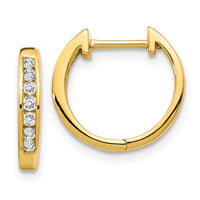 Thumbnail for 14k Diamond Hinged Hoop Earrings