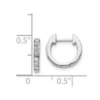 Thumbnail for 14k White Gold Diamond Hinged Hoop Earrings