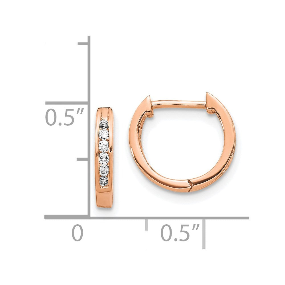 14k Diamond Hinged Hoop Earrings