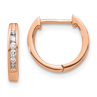 Thumbnail for 14k Diamond Hinged Hoop Earrings