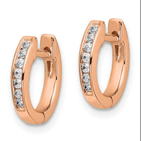 Thumbnail for 14k Diamond Hinged Hoop Earrings