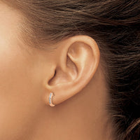 Thumbnail for 14k Diamond Hinged Hoop Earrings