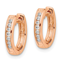 Thumbnail for 14k Diamond Hinged Hoop Earrings