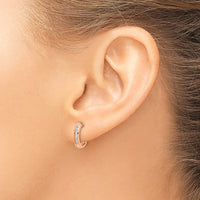 Thumbnail for 14k Diamond Hinged Hoop Earrings