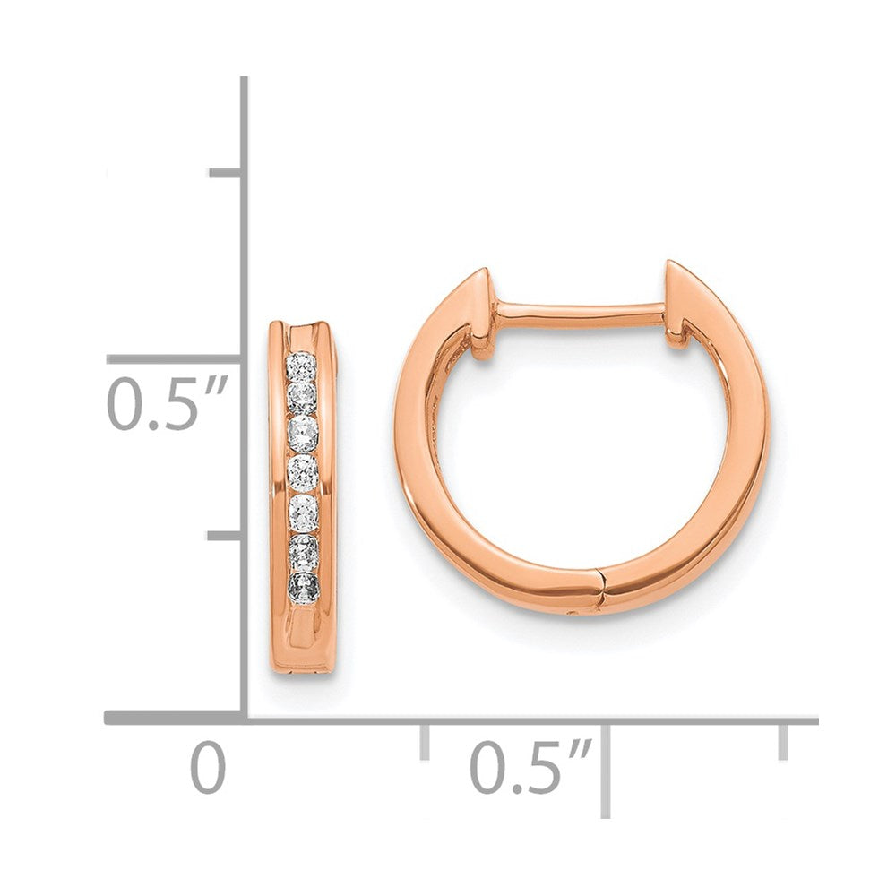 14k Diamond Hinged Hoop Earrings