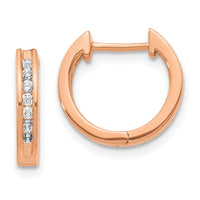 Thumbnail for 14k Diamond Hinged Hoop Earrings