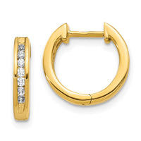 Thumbnail for 14k Diamond Hinged Hoop Earrings