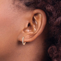 Thumbnail for 14k Diamond Hinged Hoop Earrings
