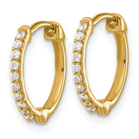 Thumbnail for 14k Diamond Hinged Hoop Earrings