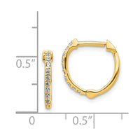 Thumbnail for 14k Diamond Hinged Hoop Earrings