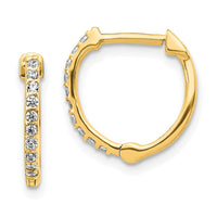 Thumbnail for 14k Diamond Hinged Hoop Earrings