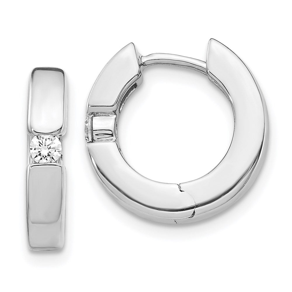 14k White Gold 2-2.7mm Round Hinged Hoop Earring Mountings