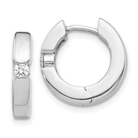 Thumbnail for 14k White Gold 2-2.7mm Round Hinged Hoop Earring Mountings