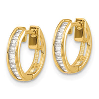 Thumbnail for 14k Baguette Diamond Hinged Hoop Earrings