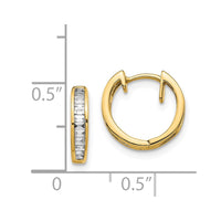 Thumbnail for 14k Baguette Diamond Hinged Hoop Earrings